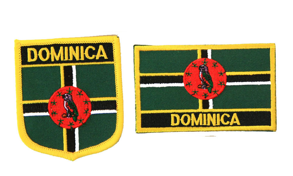多米尼克 国旗刺绣布贴Dominica FLAG Embroidered IRON ON PATCH