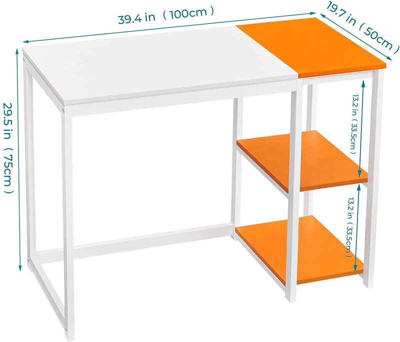 Foreign Trade Computer Desk 40 Inches 2 Shelves Home Office Desk Modern Gaming Desk Laptop Desk Mix and Match