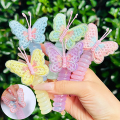 工場卸売り電話線の女の子の髪の泡のお下げは神器の子供のポニーテールの蝶結びの髪のひもを編みます。