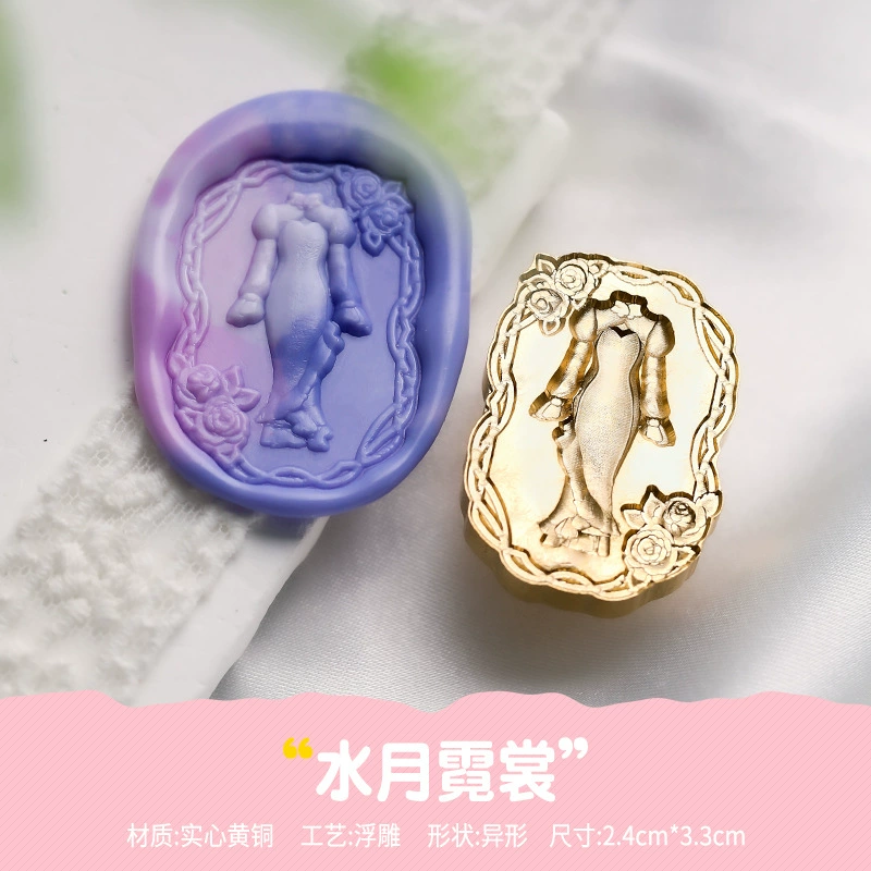 New product relief lacquer seal, copper head girl mind series literary cute girl Zhang head wholesale