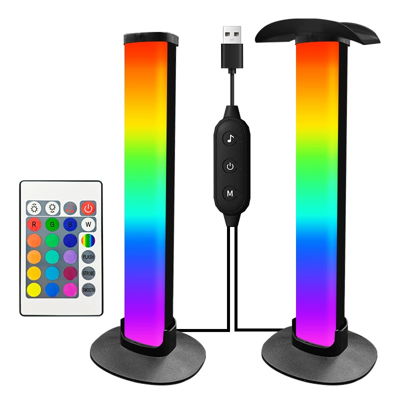 RGB Ambient Tower Table Lamp, 5W, Bluetooth/Remote/Wired Control, Headphone Rack Option