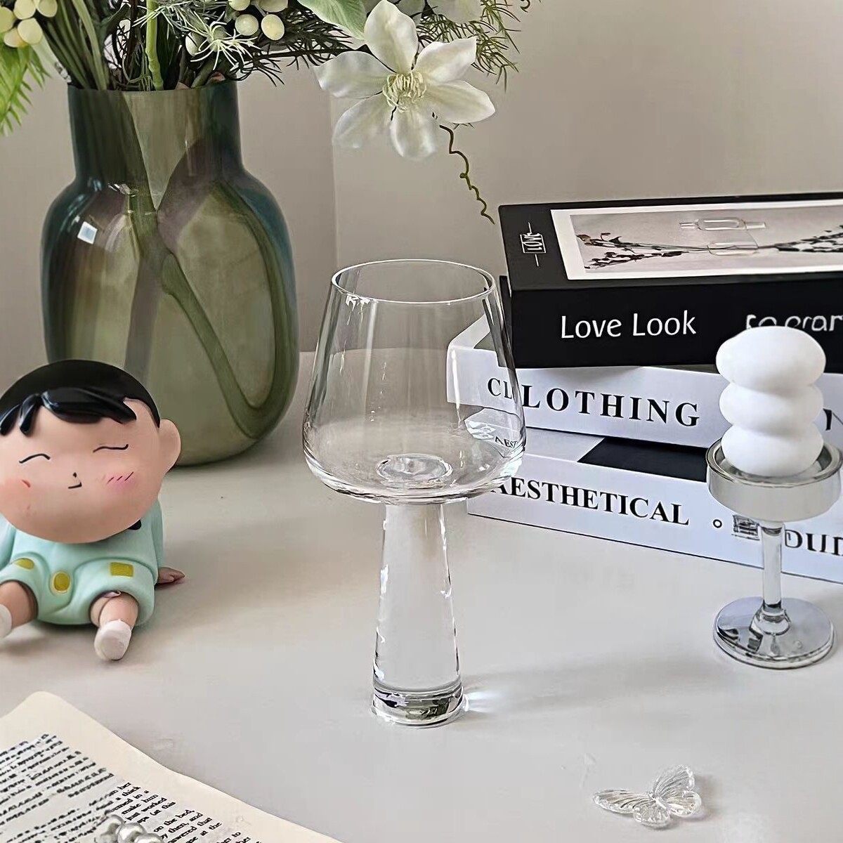 High Aesthetic Value Instagram-Style Crystal Wine Glasses, Nordic Light Luxury Home Wineware, Creative Torch Cup Design Wine Glasses