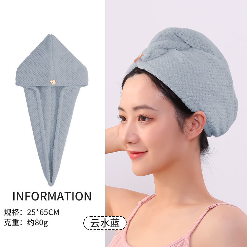 Sombrero de pelo seco para mujer, rejilla de piña, gorro de baño de doble capa, secado rápido, fuerte absorción de agua, engrosamiento, toalla de pelo seco personalizable para el hogar, toalla al por mayor