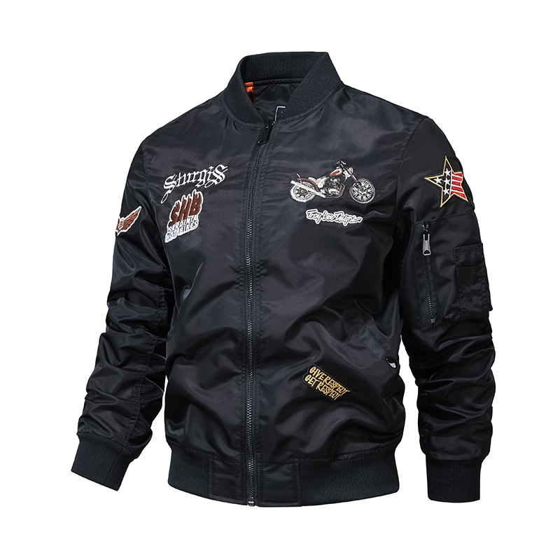 Tendencia de ropa de béisbol de primavera y otoño de la Fuerza Aérea MA1 chaqueta de piloto de industria pesada bordada chaqueta de béisbol de hombre