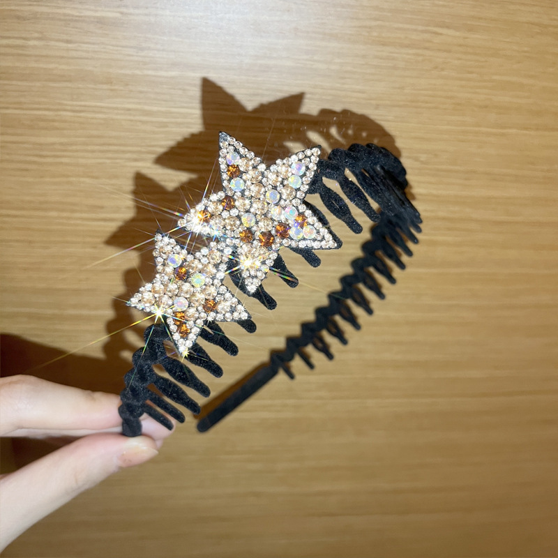 夏の欧米のレトロな広縁の波の点の網の糸のカチューシャの女性の蝶結びの高い頭の頂は顔を洗って広い頭のカチューシャの髪飾りをプラスします。|undefined