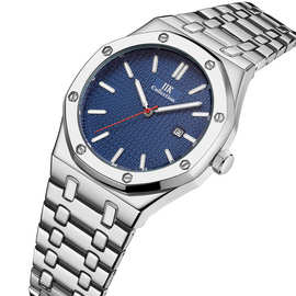 爆款亚马逊手表男士不锈钢手表商务防水男表日历石英表 手表男士