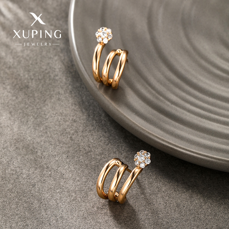 Xupar joyería europea y americana de la moda red exquisitos pendientes personalizados pendientes de línea curva de tres garras pendientes de alto grado