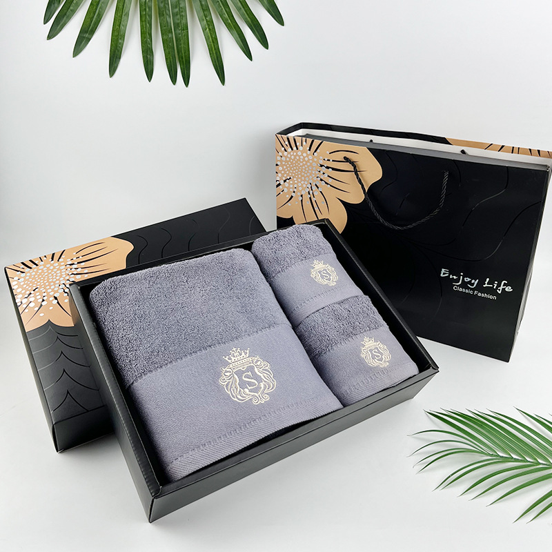 Factory wholesale combed cotton towel bath towel three-piece hotel home and stay Foreign Trade Cotton gift towel customization