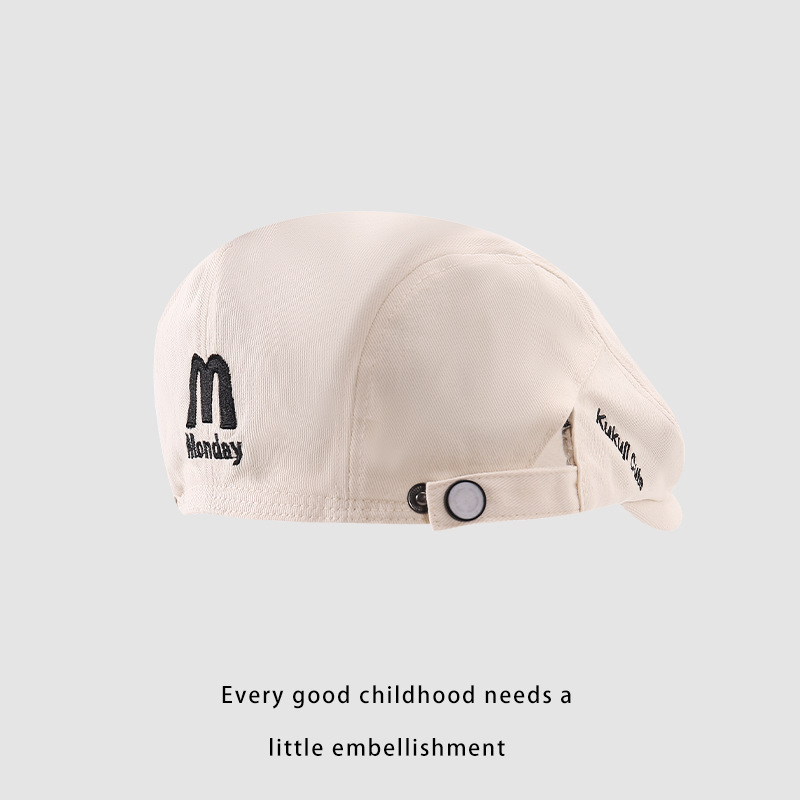 Sombreros anti-belé, sombreros para niños y niñas, sombreros de pintores, primavera y otoño, 2024 nuevo estilo retro de estilo de puerto, sombreros de boca de pato, marea