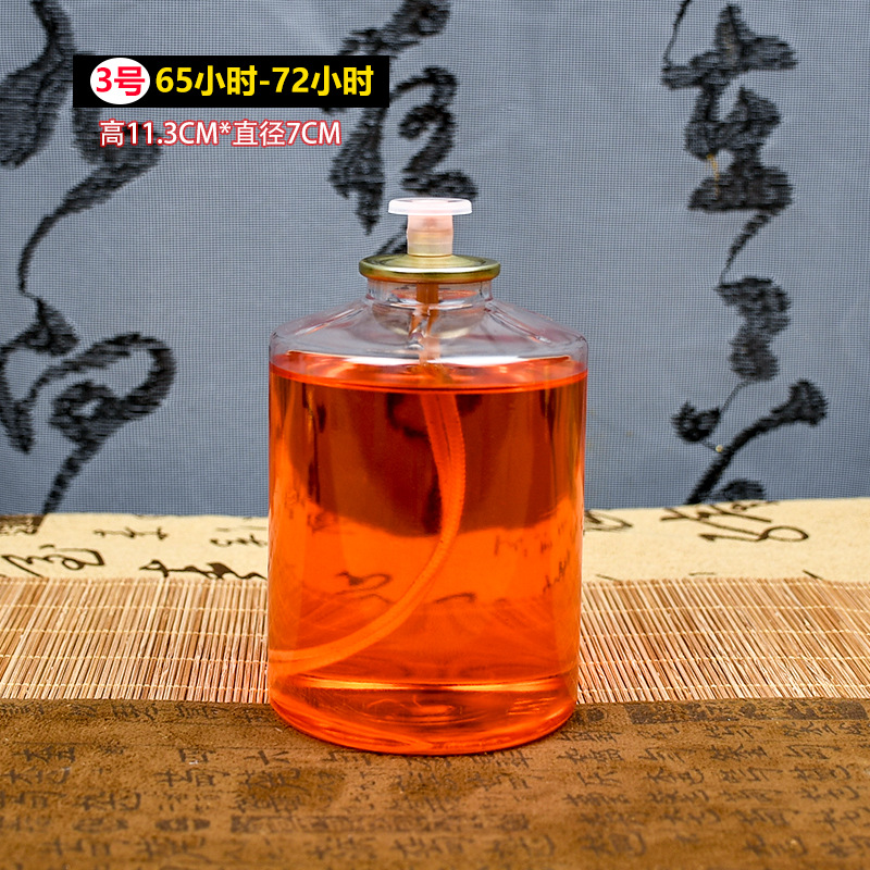 Templo de lámpara de aceite sin humo inodoro 24 horas para lámpara de mantequilla líquida doméstica de Buda apagón lámpara de vela de emergencia