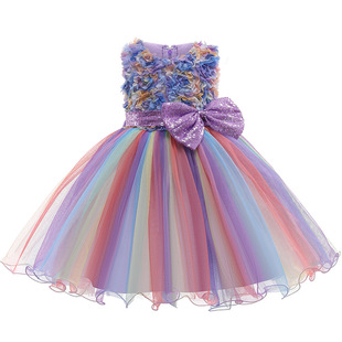 Children's skirt girls skirt dress tutu skirt bow mesh evening dress girl dress a consignment