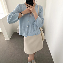 温柔风针织两件套镂空开衫搭蕾丝吊带软糯精致早秋毛衣上衣套装女