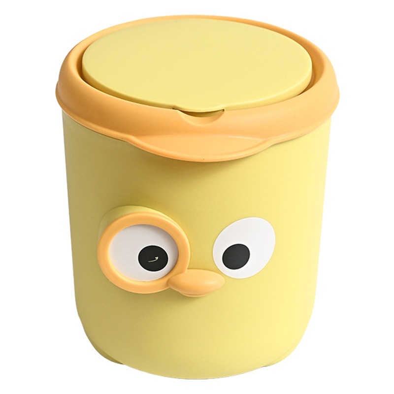 Basura de escritorio lindo tamaño pequeño dormitorio Oficina dibujos animados almacenamiento cubo mini con tapa hogar al por mayor