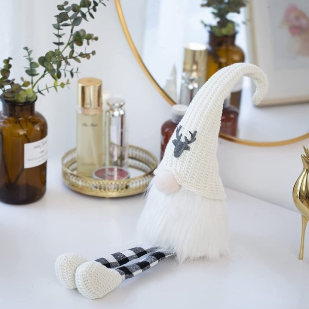 Decoración de Navidad alces sombrero de punto de peluche enano muñeca sin rostro de Navidad Rudolph decoración adornos