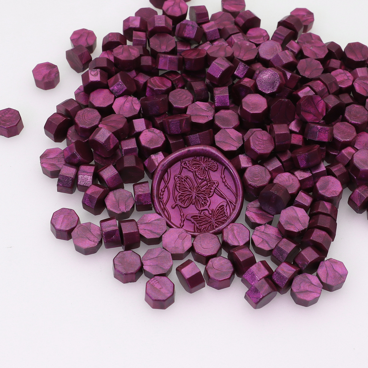 Perlas de cera de sellado octogonales Oucai, 500g, 131 colores, perlas de sellado de cera a granel, colores mixtos, baratas, perladas, una libra.