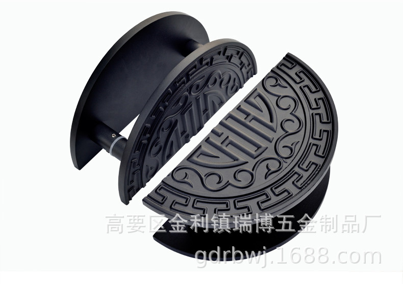 古铜色雕刻门把手中式玻璃门木门把手实心铝板定制对装