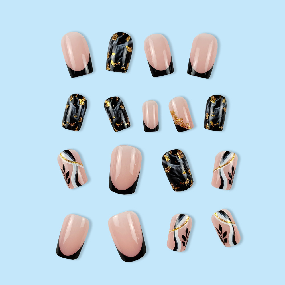 Nuevo estilo europeo y americano dulce y fresco que usa piezas de armadura lámina de oro hojas corrugadas parche de uñas de uñas estilo gótico caliente image 5