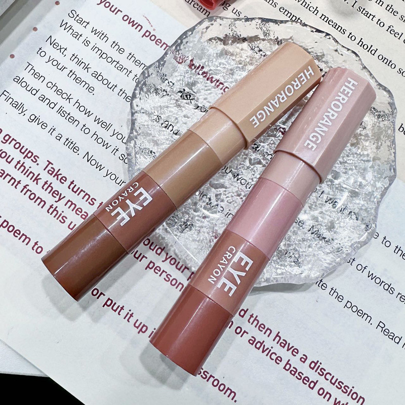 Göz Farı Dörtlü Kalem Yatan İpekböceği Vurguları Toprak Rengi İnci Işık İnce Flaş Tembel Göz Farı Çubuğu_voghion.com