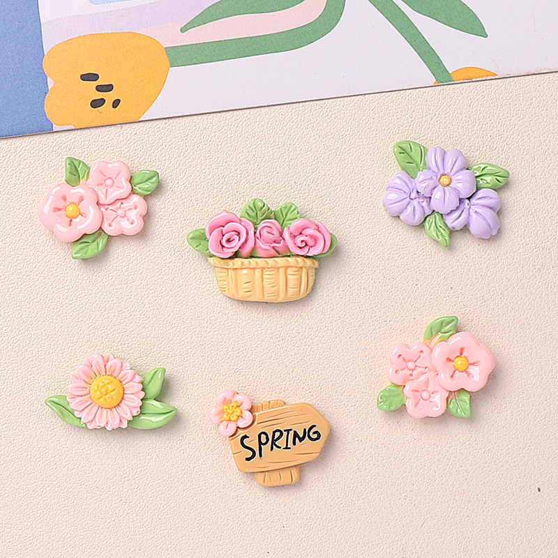 Cartoon Bright Flower Accessories DIY Resin Accessories Accessories Handmade Hairpin Mobile Phone Shell Water Cup Headwear Wholesale