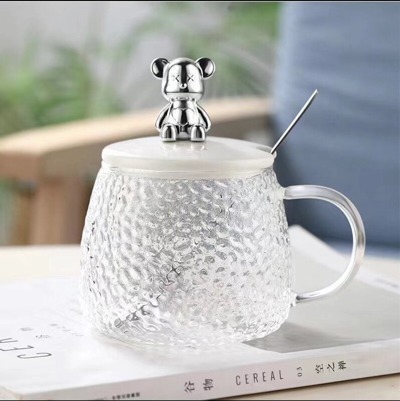 Wholesale High-Looking Department Store Cups, Household Bear Cups, Mugs, Glass Water Cups, Coffee Cups, Tea Cups with Lids, Portable