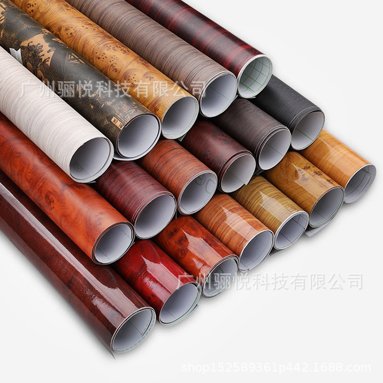 Cross -border wood grain self -adhesive reflection color film car interior film film leather pattern modified peach wood grain interior sticker