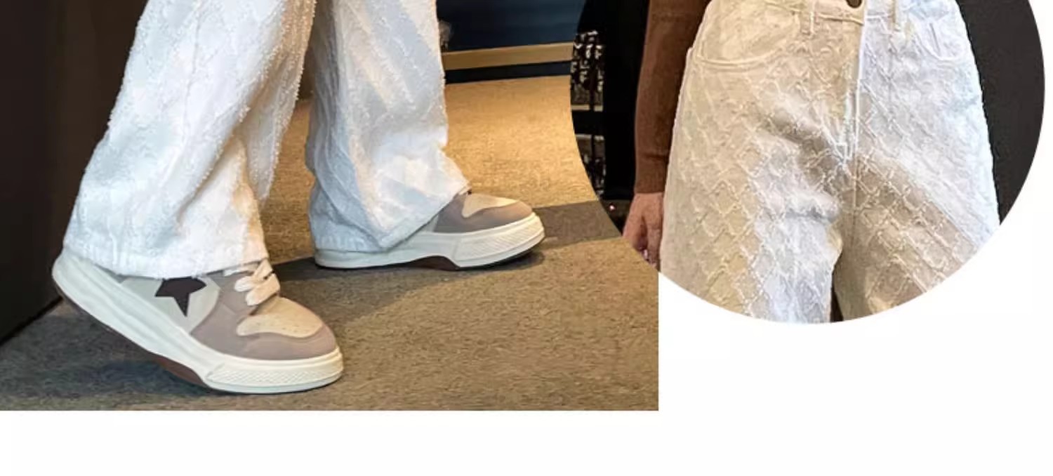 ​Women's White Wide Leg Jeans - High Waisted Stretch Denim Pants With Button & Zipper, Casual Flowy Trousers For Spring​_mkmklike.com