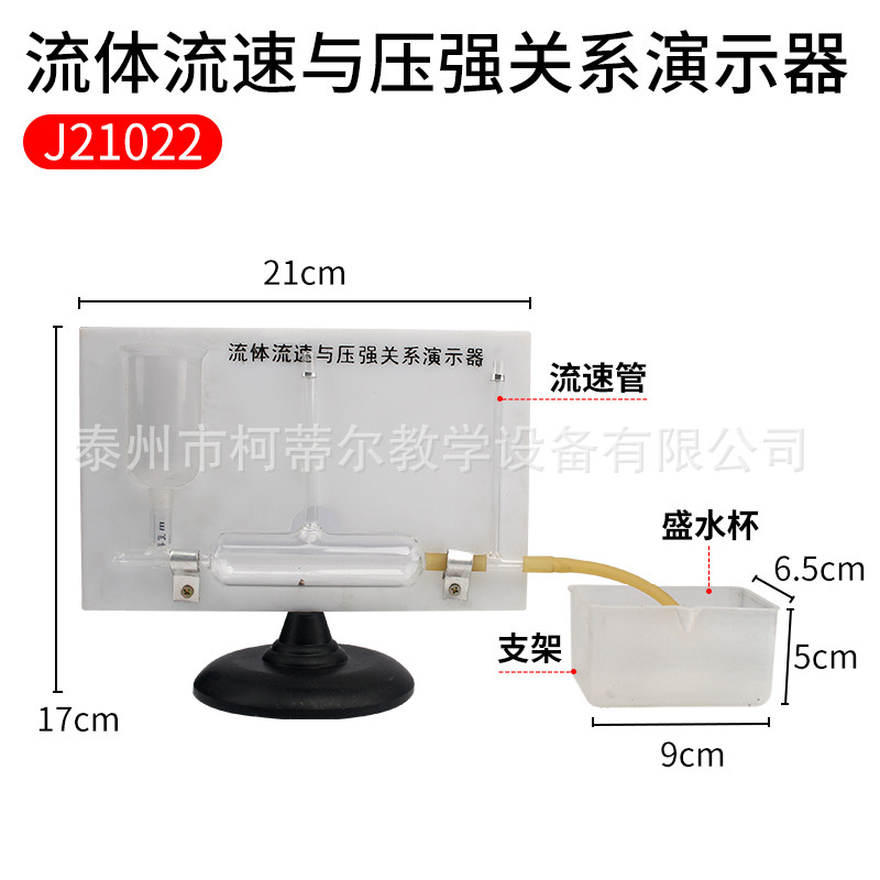 流体流速与压强关系演示器 J21022 物理实验器材 初高中教学仪器