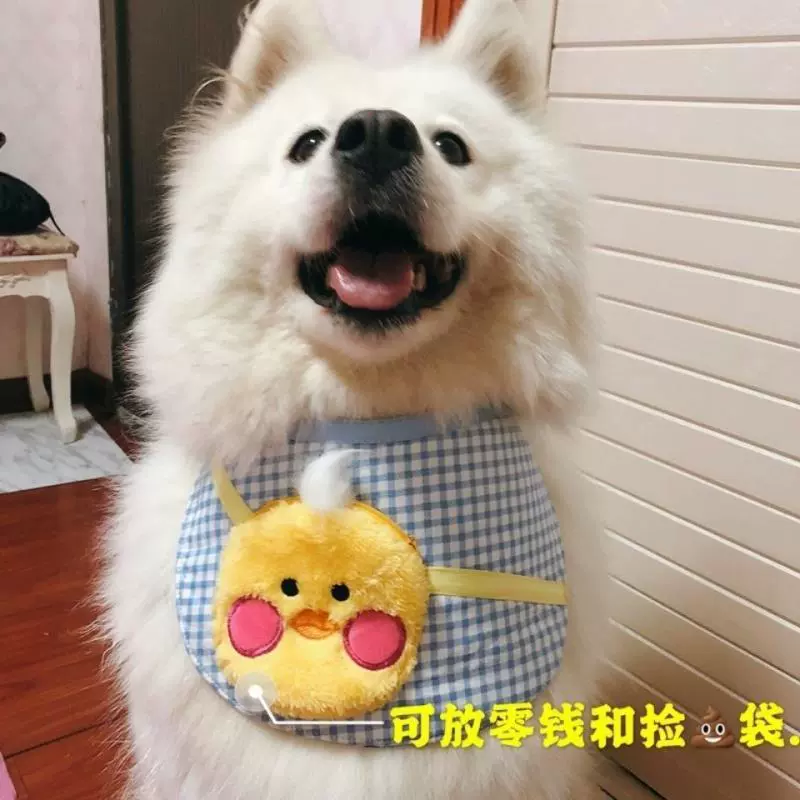 Рюкзак с героями мультфильмов для домашних животных, универсальное полотенце для слюны для собак и кошек, большая собака, золотистый ретривер, самоед, водонепроницаемый нагрудник из чистого хлопка