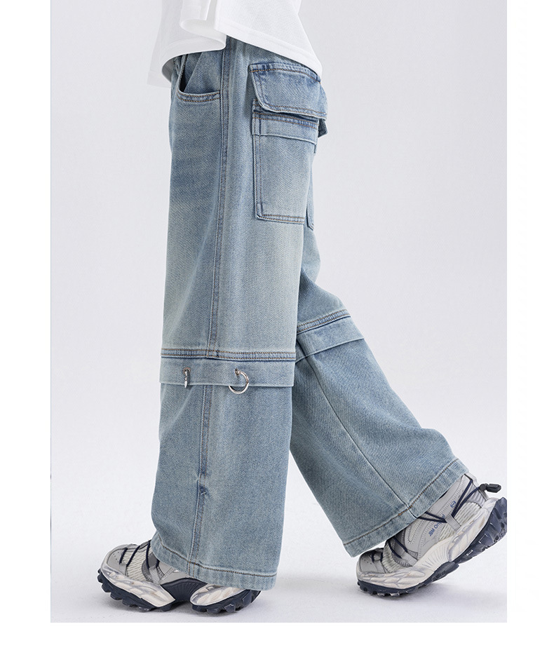 Kinder Jeans Cargohose Aus Denim Für Mädchen Bequeme Passform_voghion.com