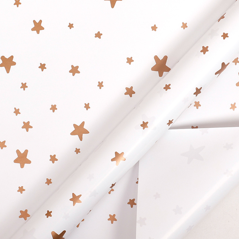 Papel enrollado de gran tamaño, lámina de oro, papel de embalaje de regalo de color metálico, papel de embalaje de regalo de cumpleaños de San Valentín, rayas de lunares