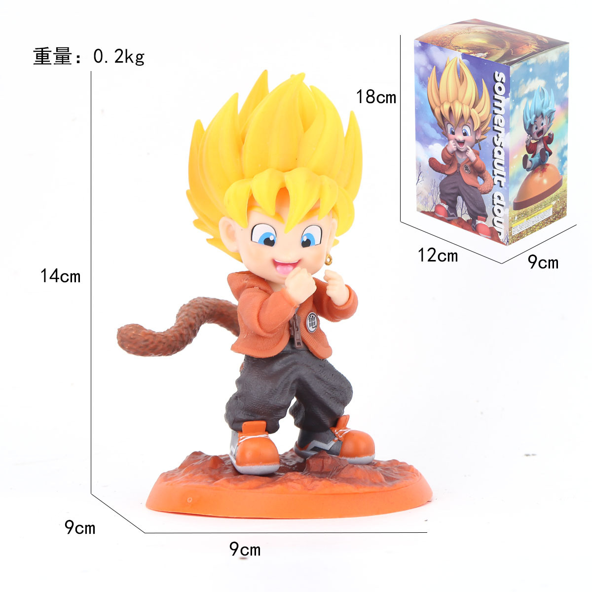 ドラゴンボールアニメのフィギュアスーパーサイヤ人悟空貝吉塔のデスクトップの置物の模型戦損超四悟吉塔