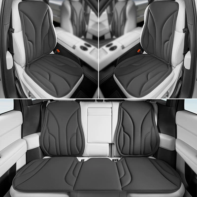 Four Seasons Pad – Cushions, Four-Season Latex Cushions, High-End Anti-Stain - noble-black-7-piece-set-front-and-rear-seat-cushions-4-backrests-luxurious-anti-fouling-leather-latex-cotton-core-not-tired-after-sitting-for-a-long-time
