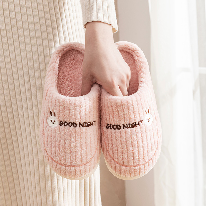 JELIA zapatillas de algodón para hombres otoño y invierno nuevo interior cálido pareja antideslizante y peluche zapatillas de algodón mujer