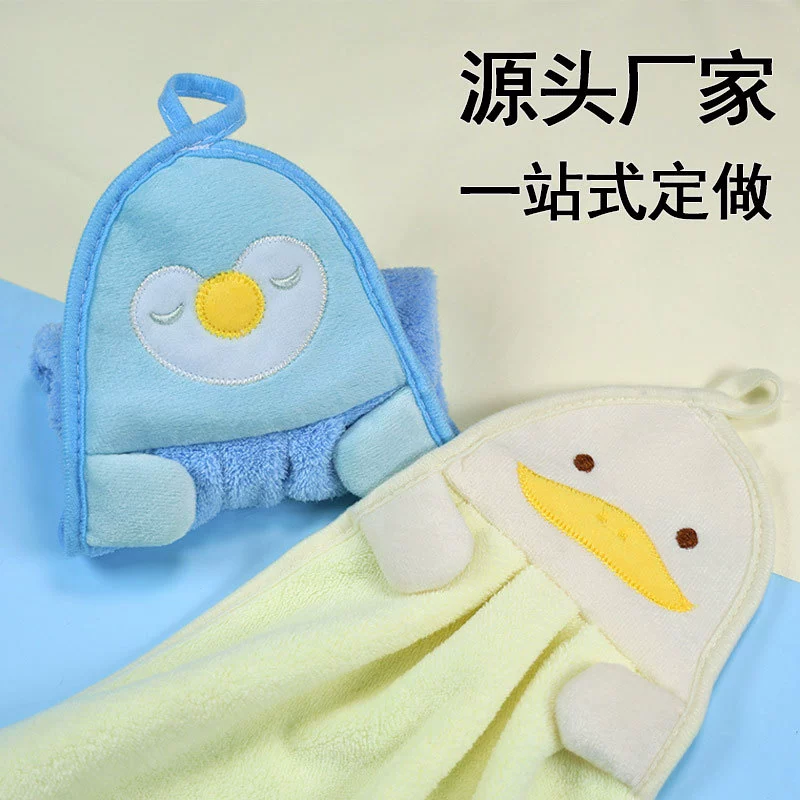 Производитель предлагает индивидуальные милые мультяшные подвесные полотенца для рук, впитывающие, без ворса, для ванной, кухни и полотенца для слюны.