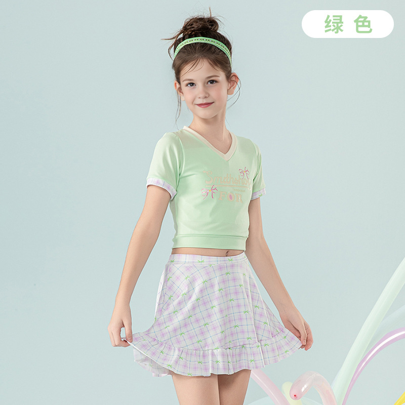 [Traje de baño de niña grande y niña Liquidación con pérdidas] Traje de baño para niños, falda de una pieza, traje de baño de estilo occidental lindo dividido