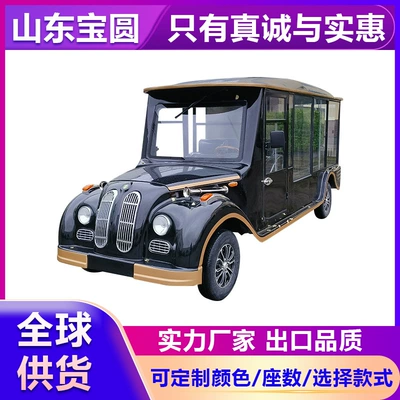 2-6 Seat Electric Four-Wheel Sightseeing Car, Vintage Car, Funeral Home Body Transport, Crematorium Urn Transport Vehicle