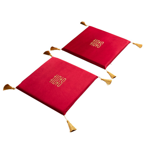 Lock Me Home Xiaohongshu Tea Ceremonial kneeling mat velvet wedding wedding decoration character cushion pillow joy