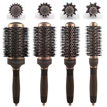 毛滚梳猪鬃毛梳子卷发梳子内扣吹直发造型梳家用圆滚梳