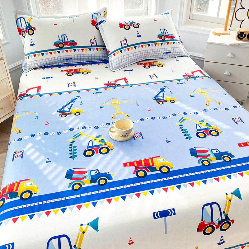 Sábanas de algodón 100% para niños de una sola pieza de algodón dibujos animados lindo ins dormitorio de estudiantes masculinos y femeninos dinosaurio único