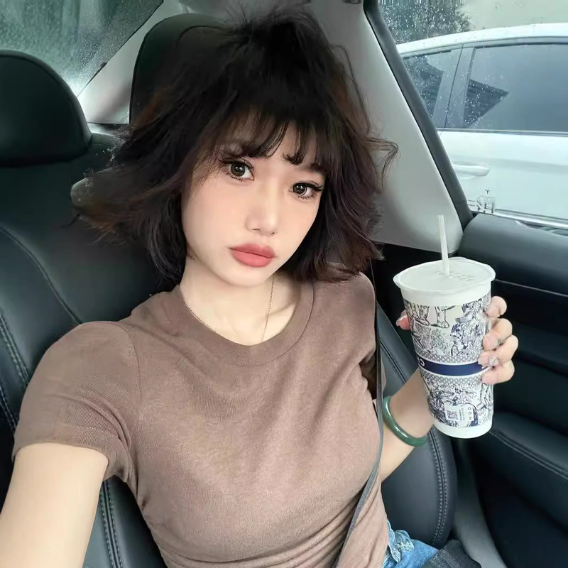 New Upgraded Unlimited Repo ROW Minimalist Solid Color Tencel Lyocell Wool Short Sleeve Minimalist Style Short Sleeve Base Shirt