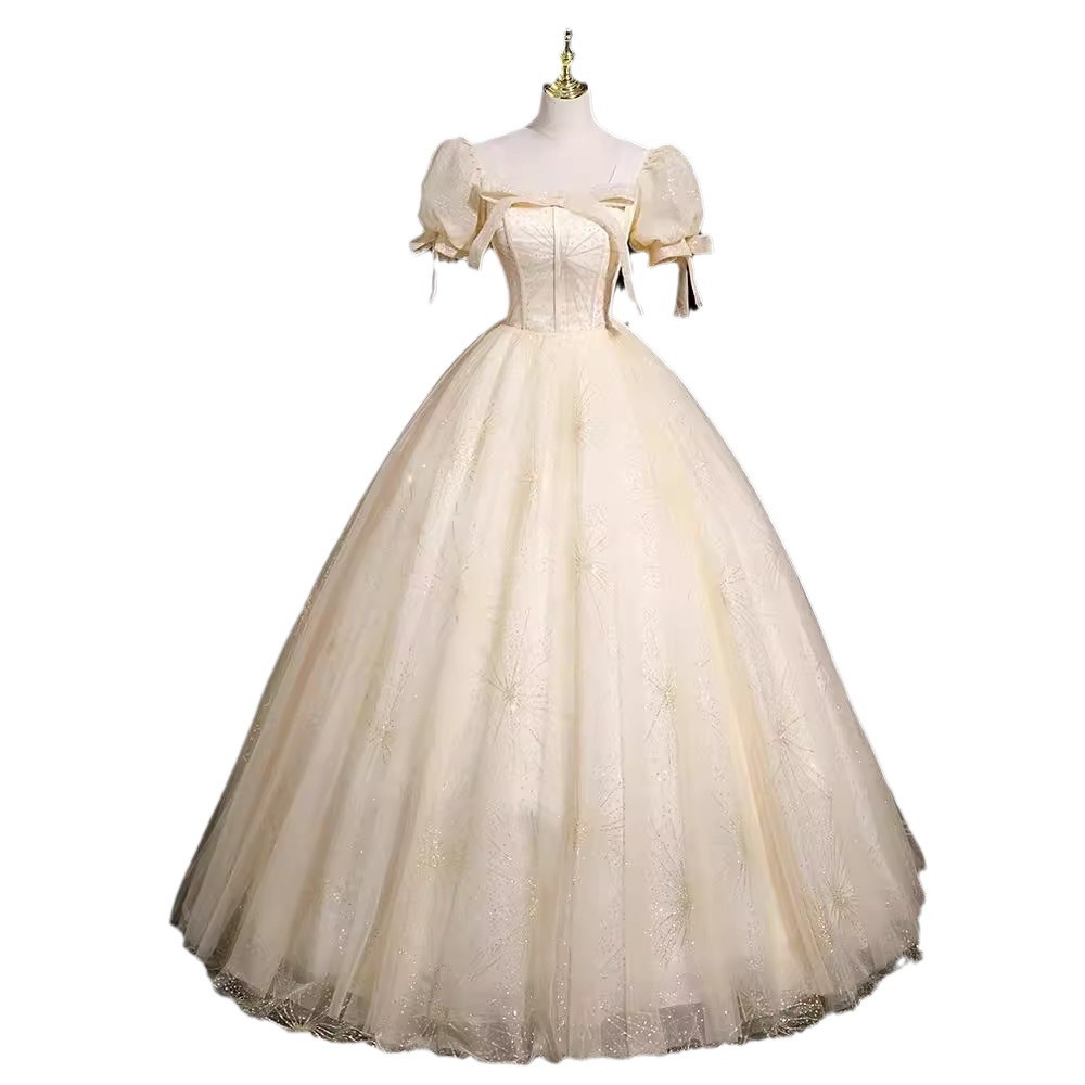 Vestido de noche de lujo ligero de gama alta nicho de música vocal examen de belleza rendimiento de la princesa en fuga de vestido de adulterio de mujer