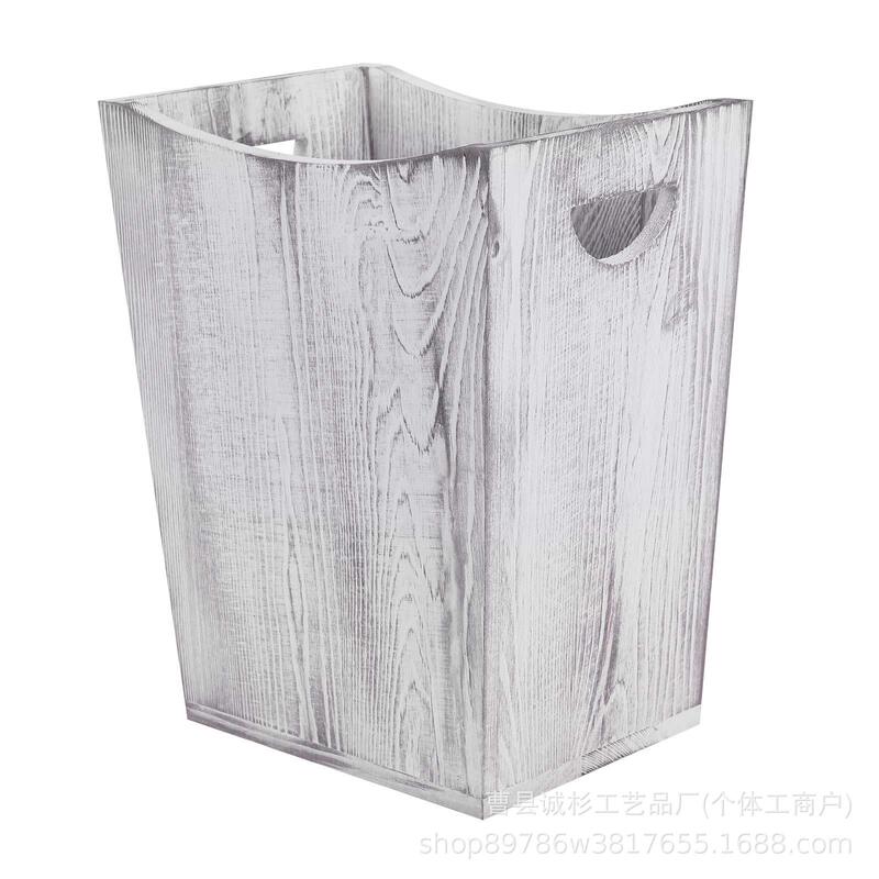 Wooden Vintage-Style Trash Can for Home Use, Living Room Waste Paper Basket, Kitchen and Bathroom Garbage Storage Bin, Solid Wood Waste Paper Basket Wooden Vintage-Style Trash Can for Home Use, Living Room Waste Paper Basket, Kitchen and Bathroom Garbage Storage Bin, Solid Wood Waste Paper Basket