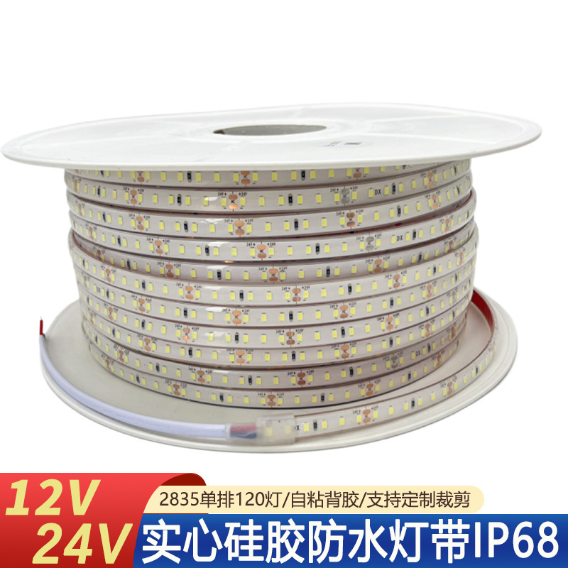 Led Light Strip 12V 24V Solid Silicone Underwater Light Strip Ip68 Can Be Soaked in Water Landscape Pool Fish Tank Lighting Light Strip