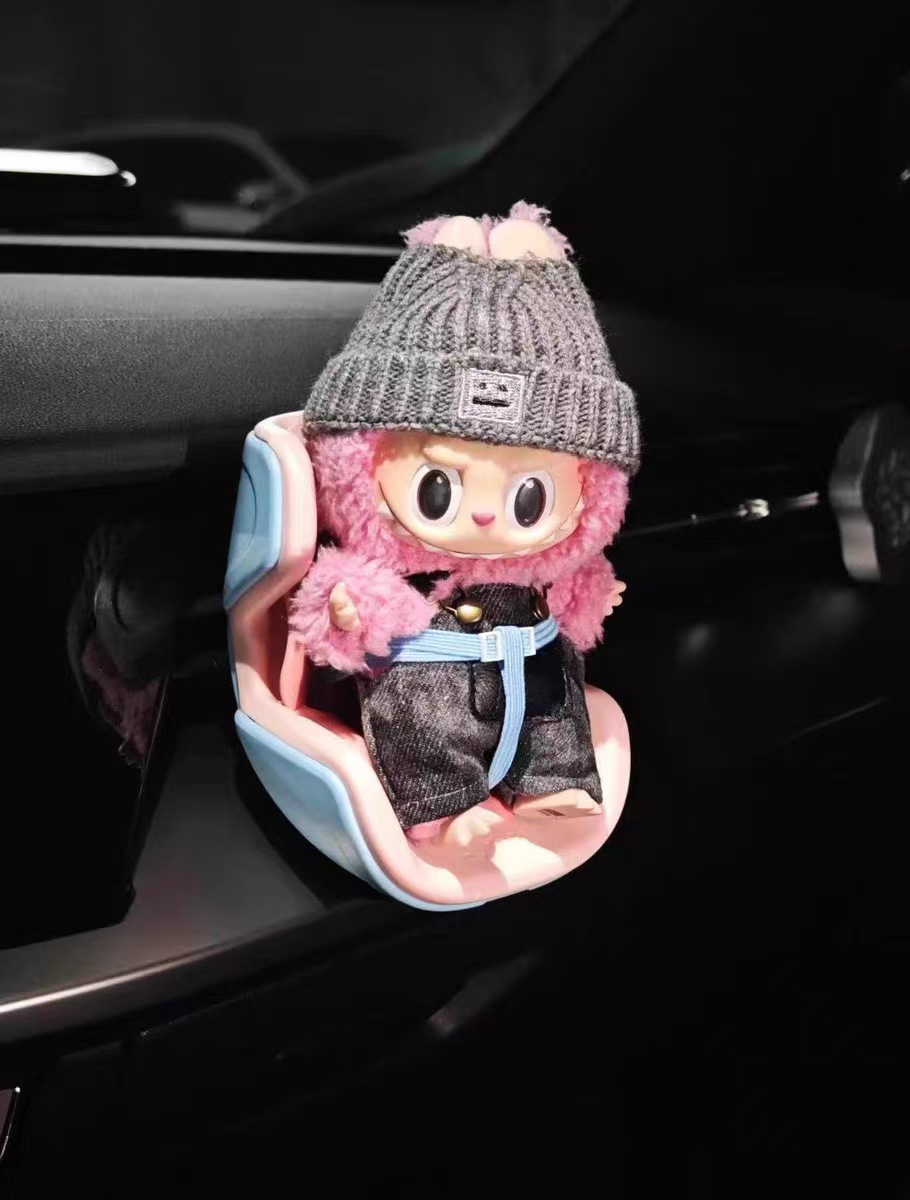 Labubu First Generation, Second Generation, Third Generation Adapted Safety Seat Aromatherapy Air Conditioner Air Outlet Cute Car Ornaments Pendant