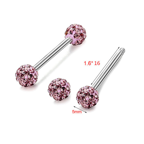 European and American stainless steel diamond-encrusted tongue nails, tongue rings, nipple nails, ear bone nails, nose nails, body piercing jewelry, cross-border piercing