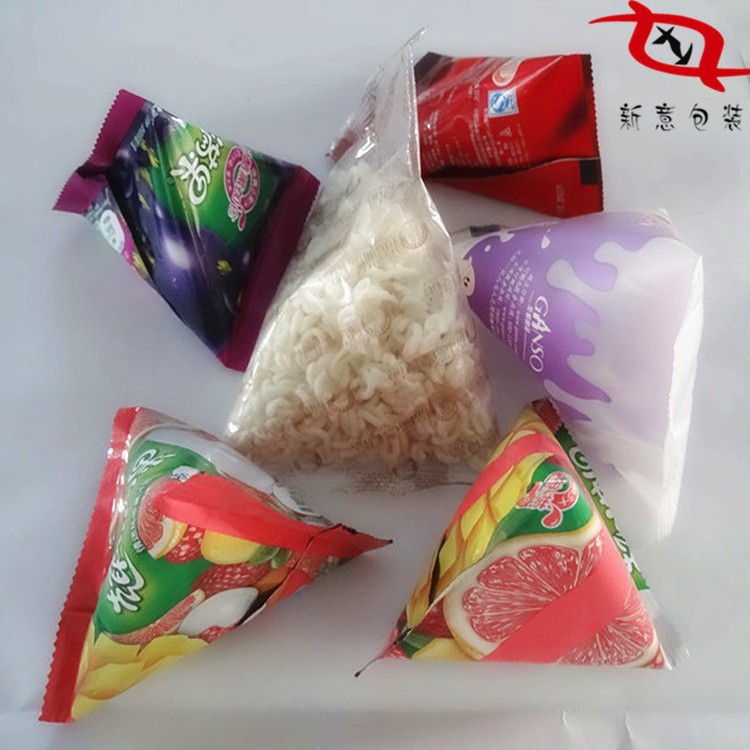 花生豆糖果三角包装袋卷膜 异形食品包装条状膜 休闲食品自动包装