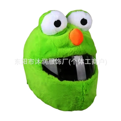Funny Animal Helmet Set Plush | Motosiklet dəbilqələri - one-size-fits-all-can-be-labeled-crossed-jit-frog-green
