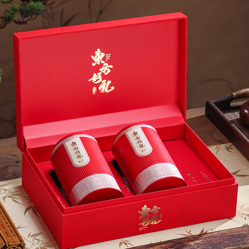 中秋送礼凤凰单丛茶叶罐礼盒装空盒通用红茶正山小种礼盒两罐装