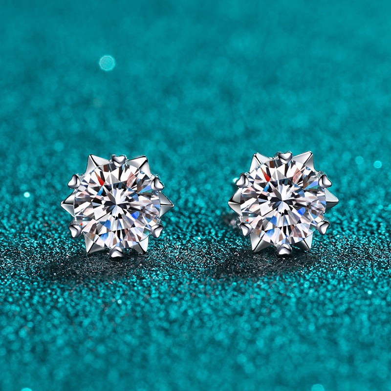 E04 snowflake stud earrings [2 carat]