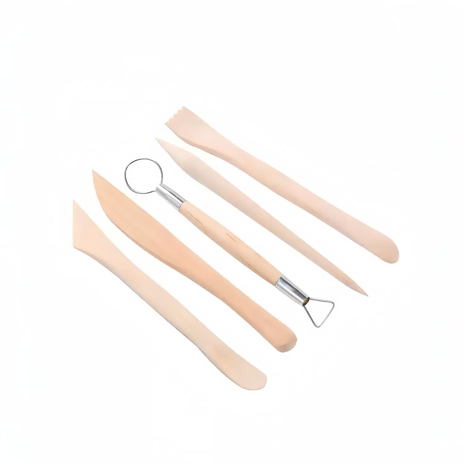 Herramientas cerámicas directas de 5 piezas de madera sólida de 5 piezas de herramientas de fabricación de cerámica de arcilla de cerámica herramientas de escultura de arcilla